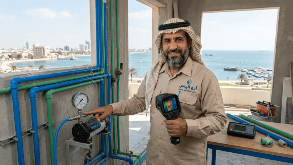 اشتراطات كود السباكة SBC 701 في اختبار ضغط الأنابيب وكشف التهريب الخفي